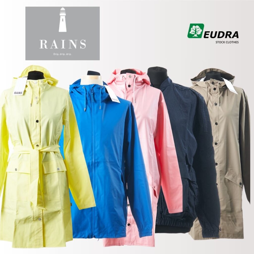 Rains lietpaltis drabužiai moterims marškiniai moterims neperšlampamos striukės striukė moterims kelnės moterims išparduotuvė didmeninė prekyba pigūs rūbai drabužiai stock clothes wholesale outlet