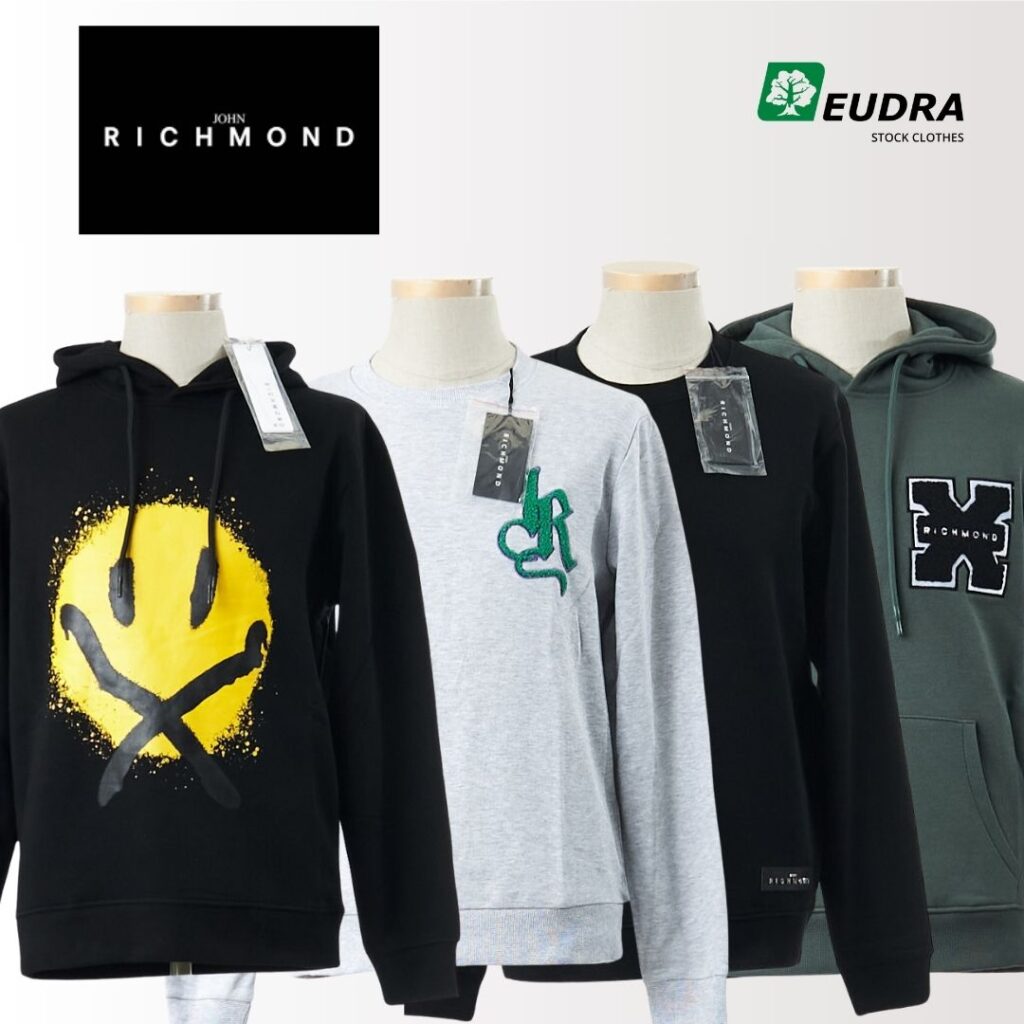 Richmond bliuzonai vyrams džemperiai megztiniai vyrams jumperiai drabužiai vyrams išparduotuvė didmeninė prekyba pigūs rūbai drabužiai stock clothes wholesale outlet Richmond sportiniai kostiumai treningai