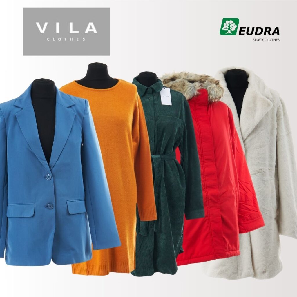 Vila suknelės paltas moterims megztiniai džemperiai kelnės palaidinė išparduotuvė didmeninė prekyba pigūs rūbai drabužiai stock clothes wholesale outlet