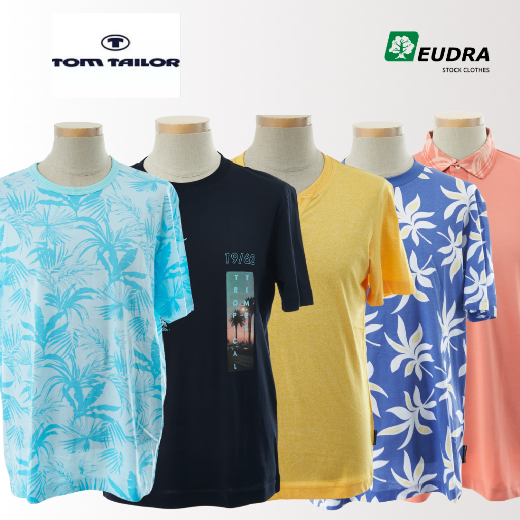 Tom Tailor marškiniai vyrams vyriški drabužiai vyriški marškinėliai t-shirt maikės pigūs rūbai išparduotuvė didmeninė prekyba stock clothes wholesale outlet