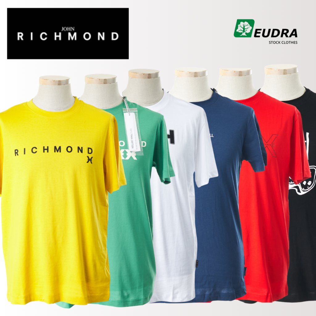 Richmond vyriški marškinėliai vasaros apranga medvilniniai spalvoti laisvalaikio drabužiai išparduotuvė didmeninė prekyba pigūs rūbai drabužiai stock clothes wholesale outlet
